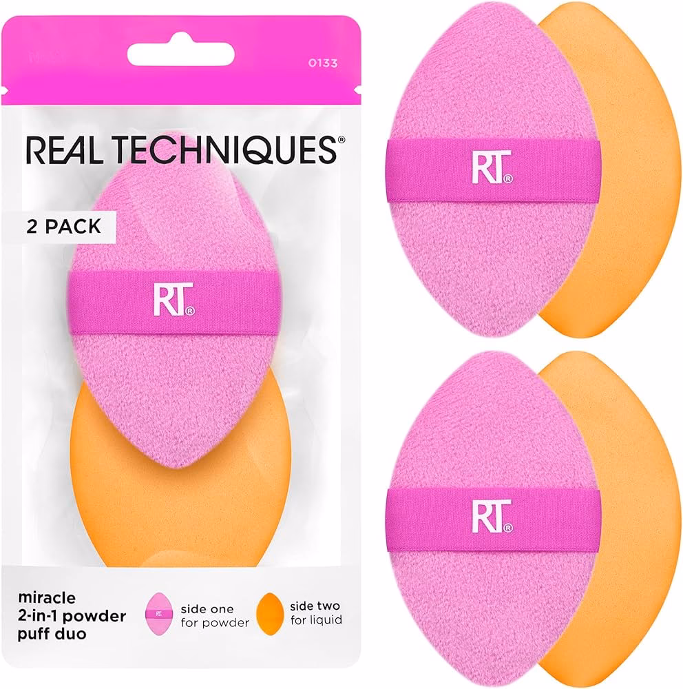 What is the real techniques miracle 2-in-1 powder puff travel case?