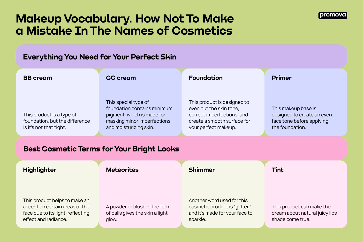 What can I say instead of makeup?