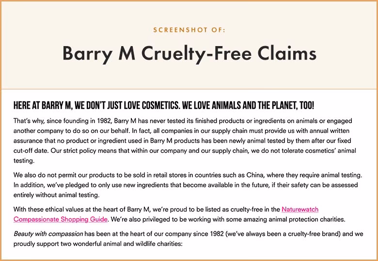 Is Barry M makeup cruelty-free?