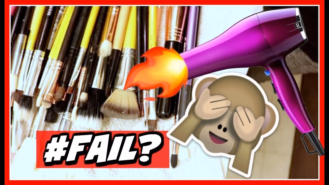 How can I quickly dry my makeup brushes?