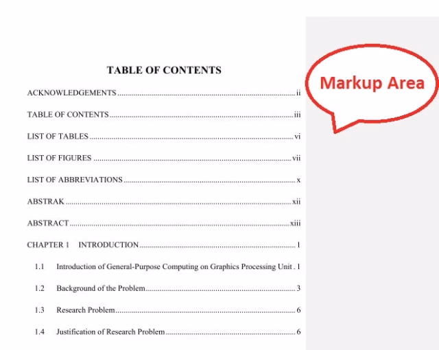 ¿Cómo obtener el área de marcado en Word?