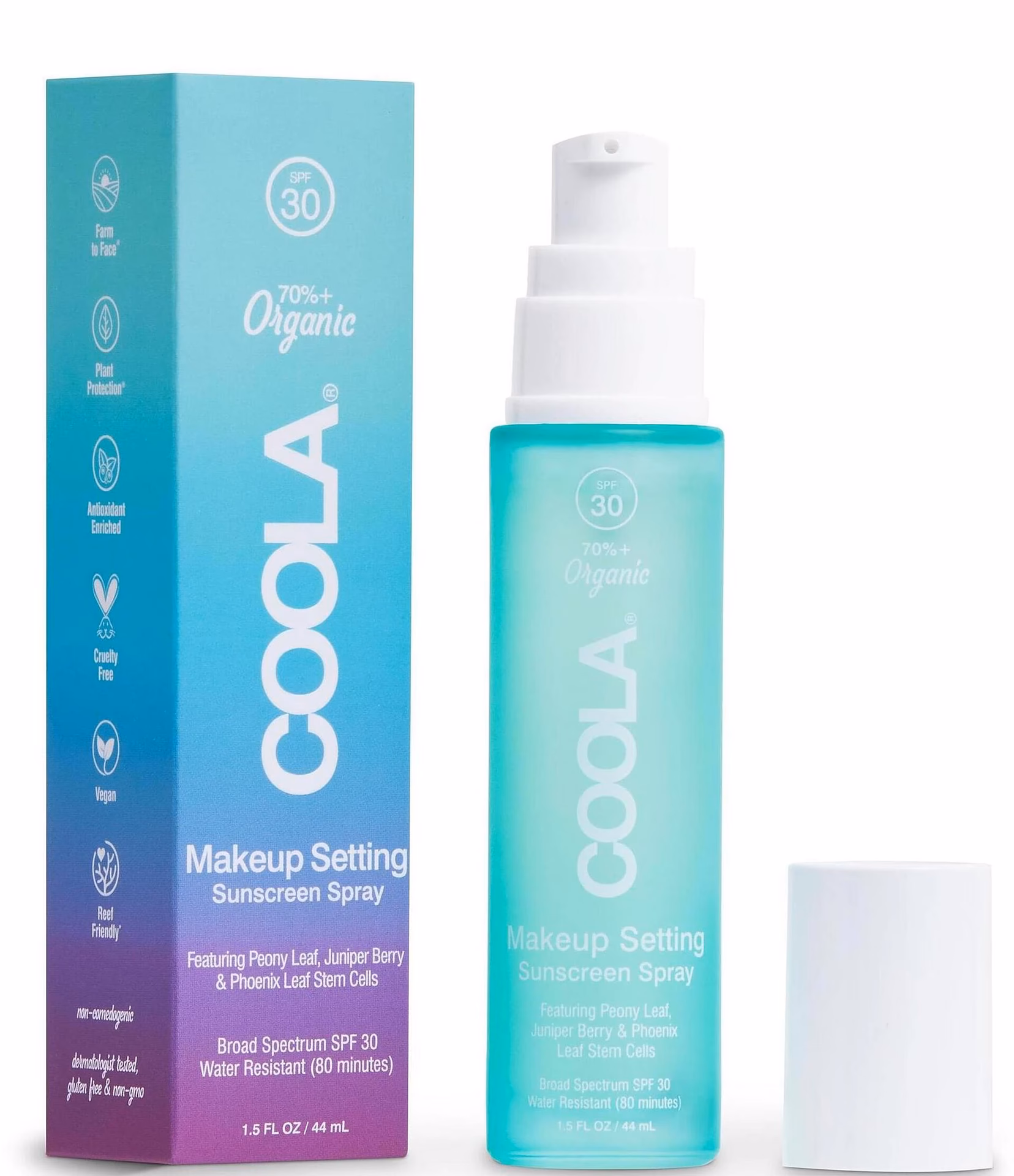 How do you use COOLA makeup setting spray?