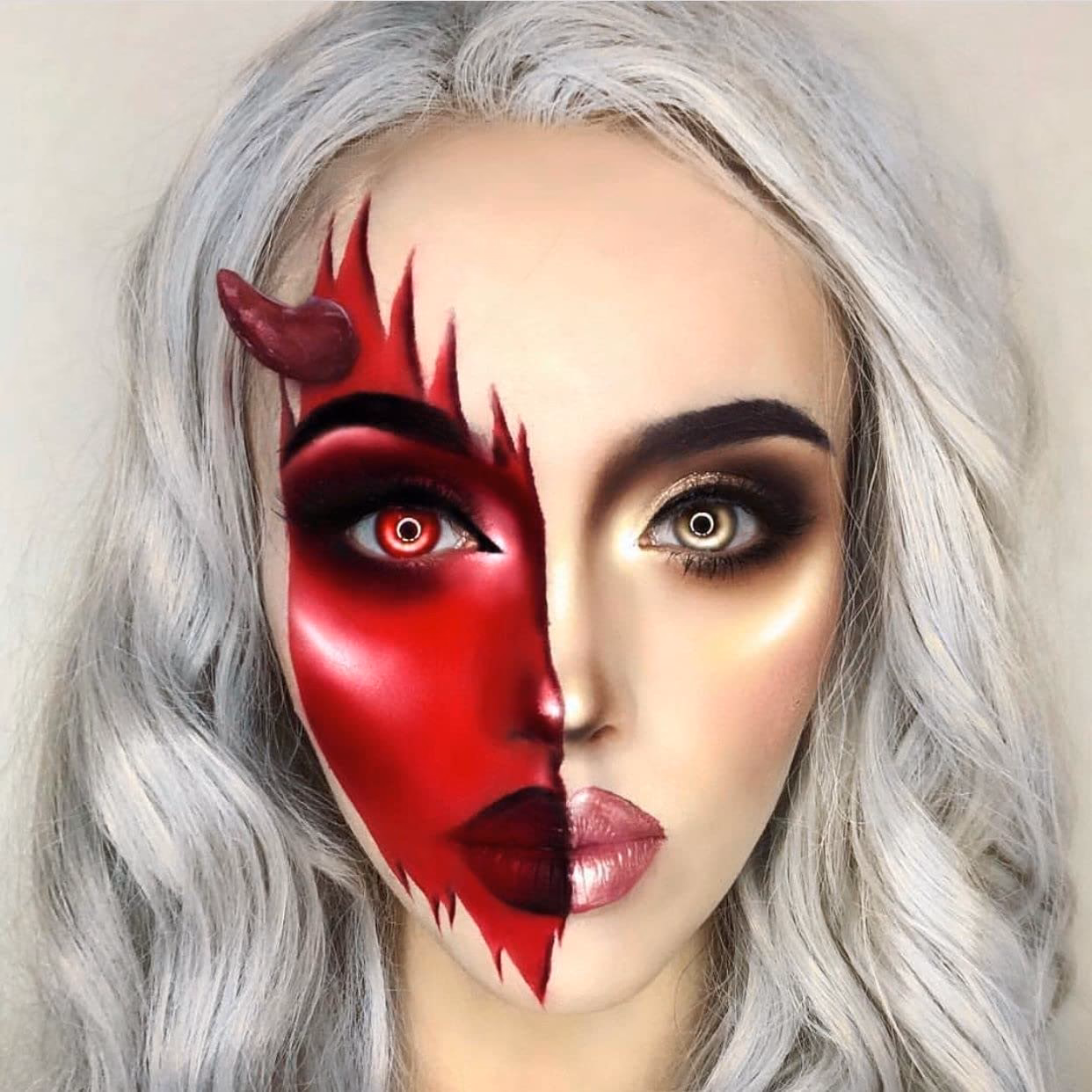How do you remove red Halloween makeup?
