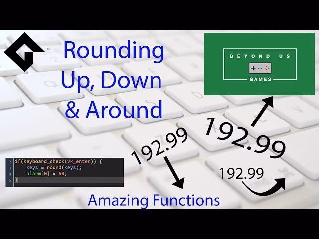 What is the round up function in GameMaker?