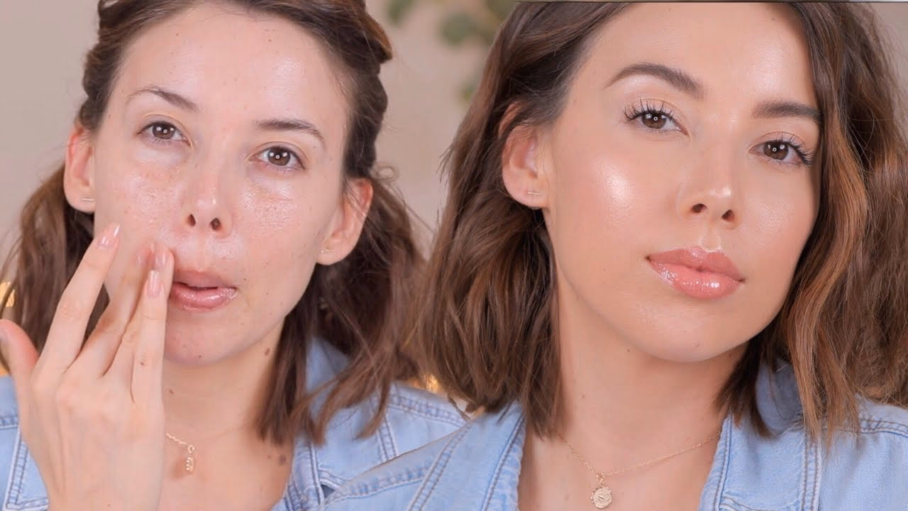 What gives makeup a dewy look?