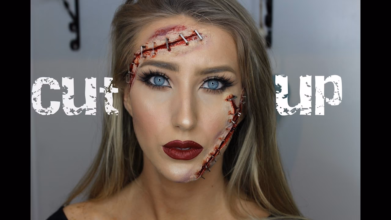 How to make cuts on face for Halloween?