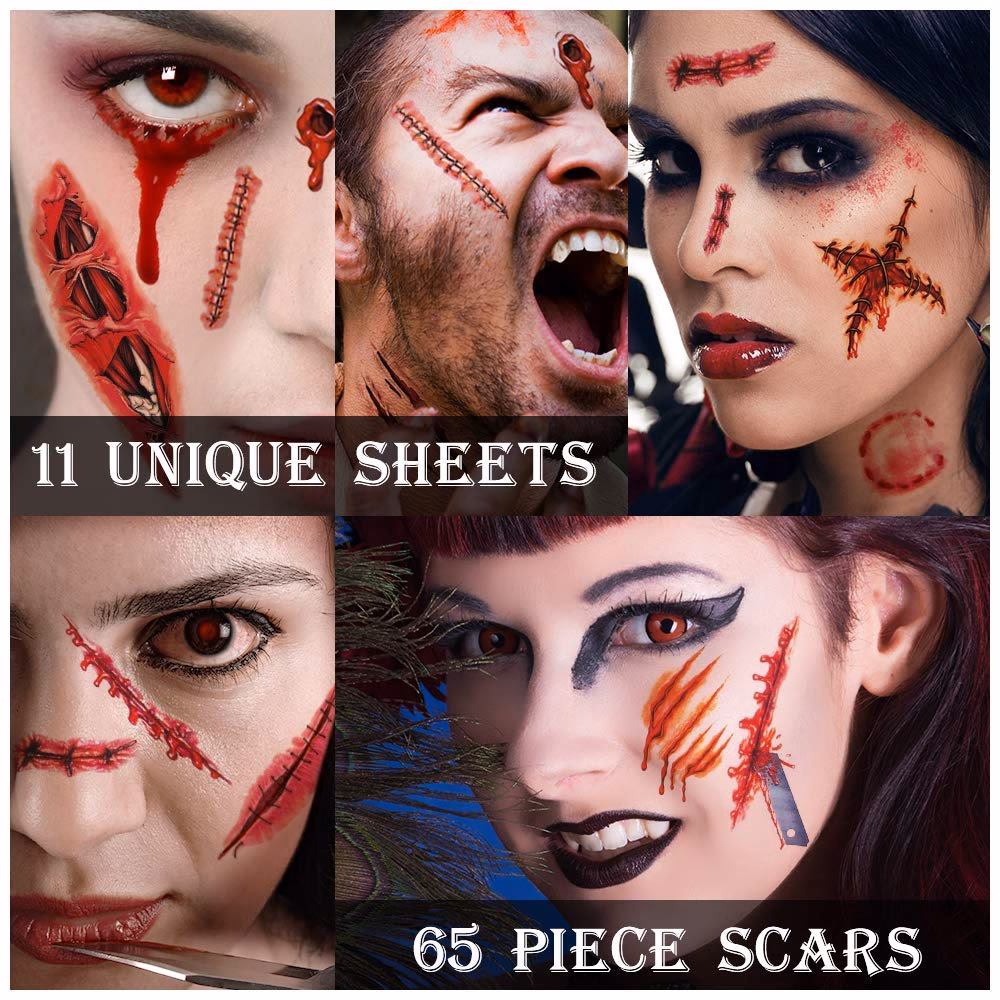 How to make cuts on face for Halloween?