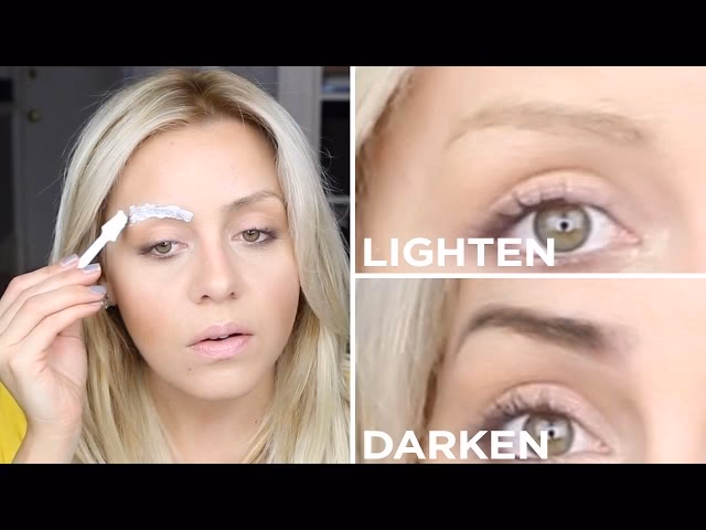 How do you lighten too dark eyebrows?
