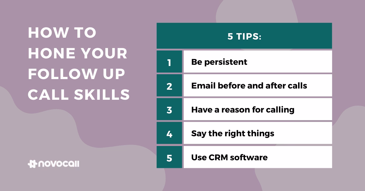 What do you say when calling for a follow up?