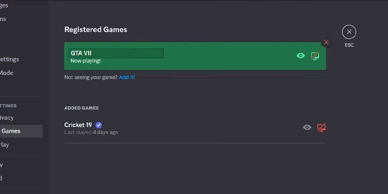 How to show game screen on Discord?