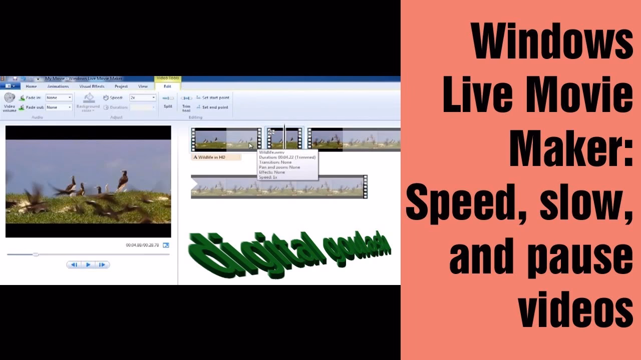 How to speed video in Windows Movie Maker?