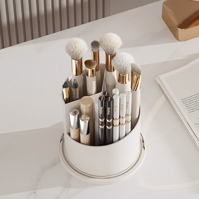 Should makeup brushes be stored upright?