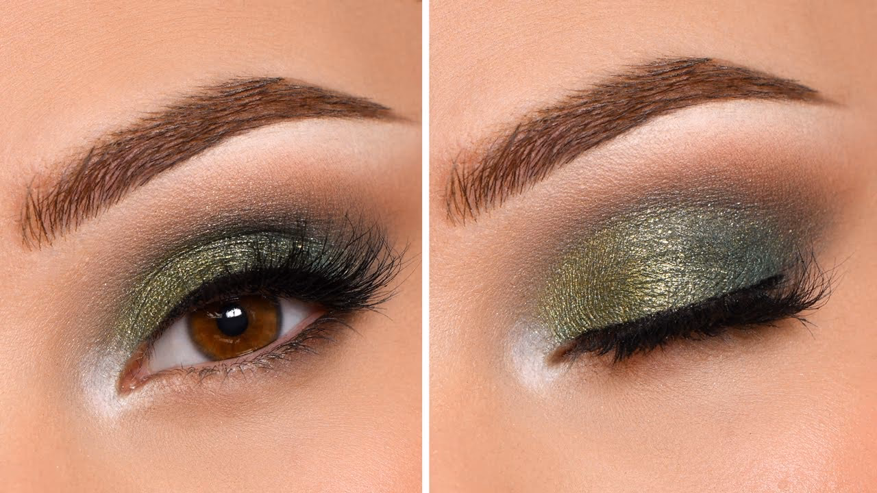How do you make your eyes look green with makeup?