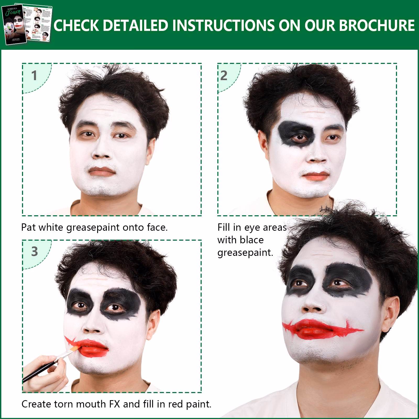 What color is Joker's makeup?