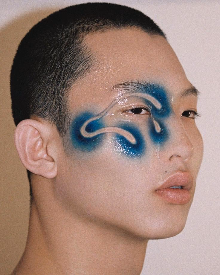 What does blue eyeshadow symbolize?