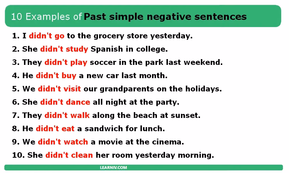How to make negative past simple sentences?