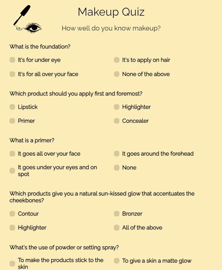 What are makeup questions quiz?