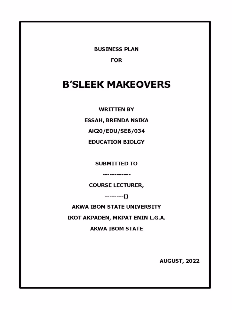 How do I write a business plan for a makeup artist?