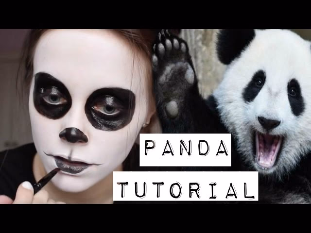 How do you paint a panda face for Halloween?