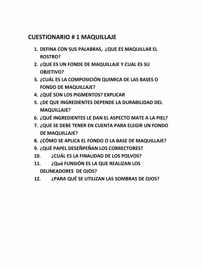 ¿Qué preguntas puedo hacer sobre el maquillaje?