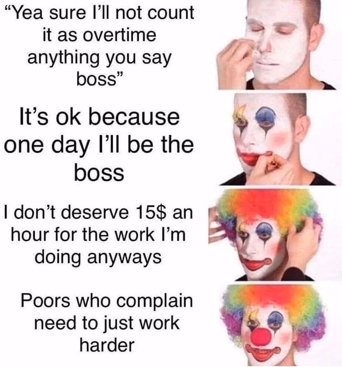 What does the clown makeup meme mean?