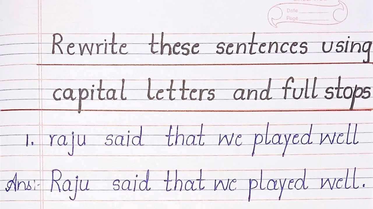 How do you rewrite text with capital letters?