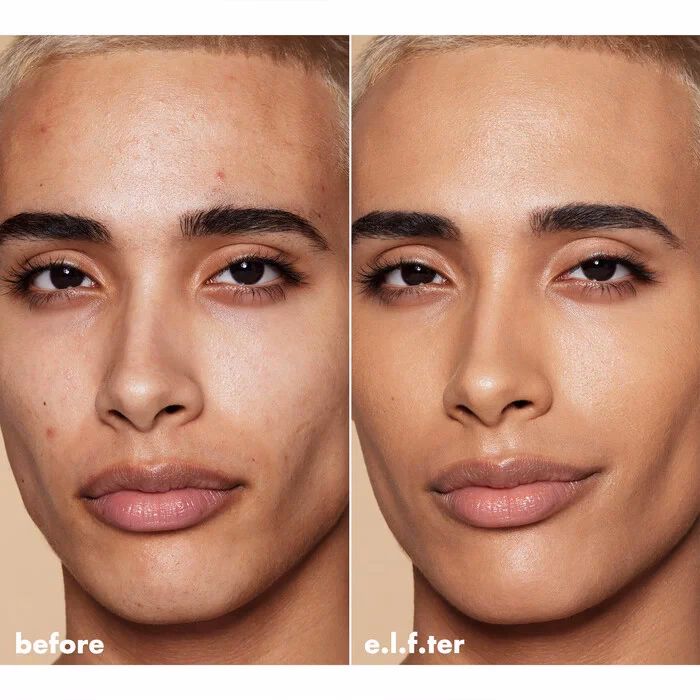 What does a satin finish look like in makeup?