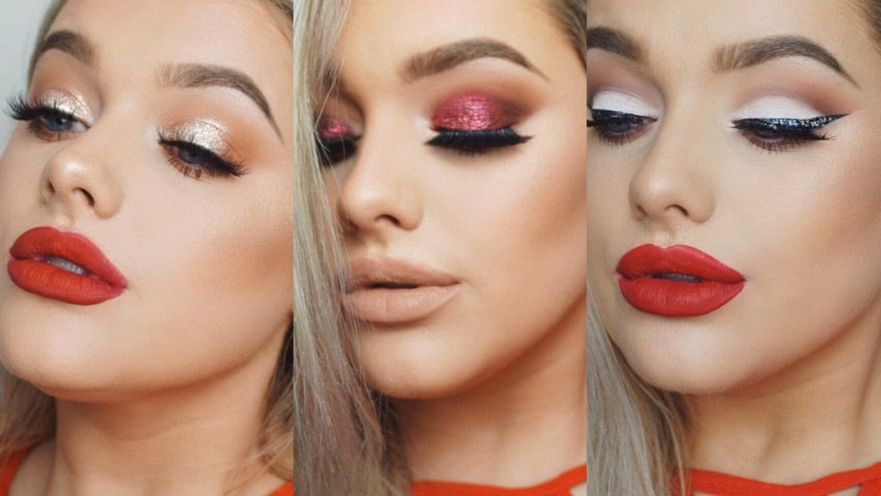 What makeup looks good with a red dress?