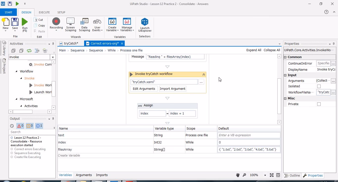 What are the three basic workflow activities?