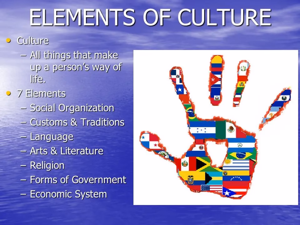 What are the 3 major components of culture?